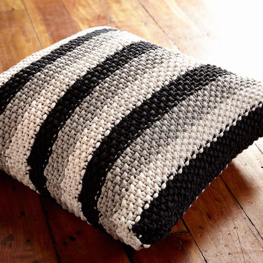 BernatÂ Maker Home Decâ Stepping Stripes Knit Pillow - Bernat Home Decor Yarn Projects